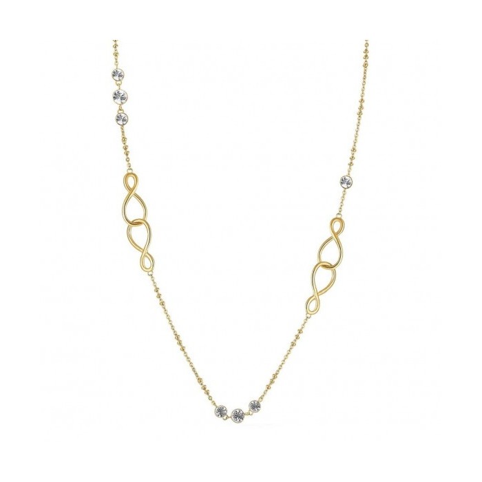 Collana lunga Brosway Ribbon BBN18 in acciaio 316L dorato con cristalli