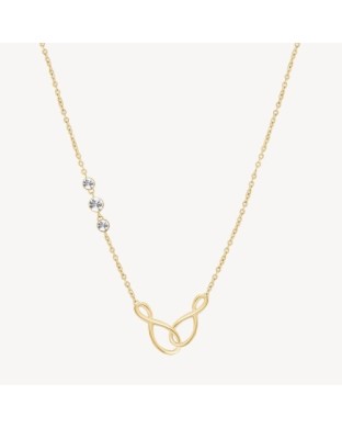 Collana Brosway Ribbon BBN10 in acciaio 316L dorato con cristalli