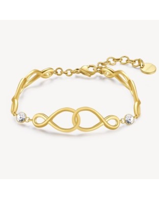 Bracciale Brosway Ribbon BBN26 in acciaio 316L dorato con cristalli