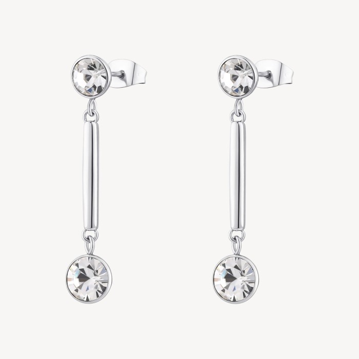 Orecchini pendenti BROSWAY Affinity BFF166 in acciaio 316L e cristalli Swarovski