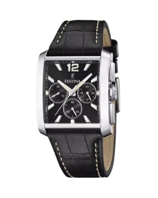 Orologio FESTINA On the Square F20636/4 Nero con cinturino in pelle nero