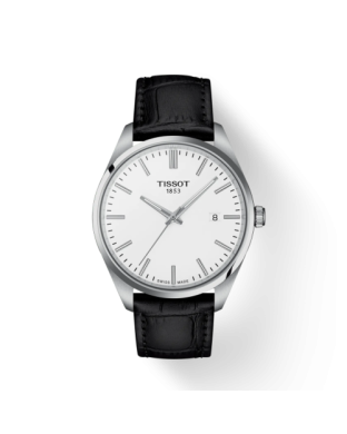 Orologio TISSOT  PR 100 40mm T1504101601100 Bianco con cinturino in pelle nero