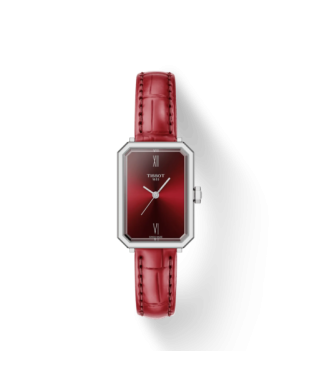 Orologio TISSOT Tissot SRV 30mm T1601101642300 Rosso con cinturino in pelle rosso