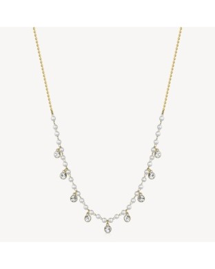 Collana BROSWAY Chant BAH84 In acciaio 316L dorato perle e cristalli
