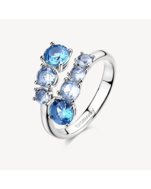 Anello contrariè BROSWAY Dreaming in acciaio 316L  e cristalli sapphire BIG35B Misura 14