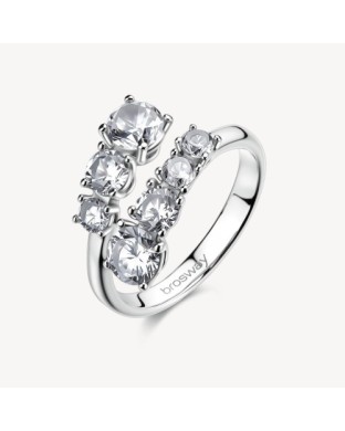 Anello contrariè BROSWAY Dreaming in acciaio 316L  e cristalli BIG34C Misura 16