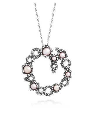Collana lunga GIOVANNI RASPINI Pendente Blossom Grande 12487  in argento 925 e perle naturali