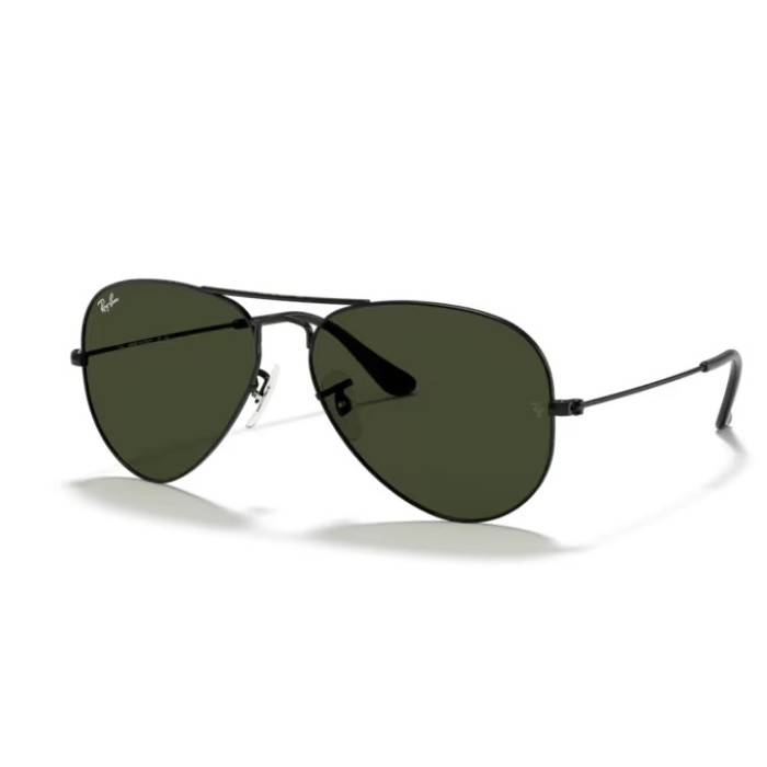 Occhiali sole RAY-BAN Aviator Large Metal RB3025 L2823 58 Black G-15 Green