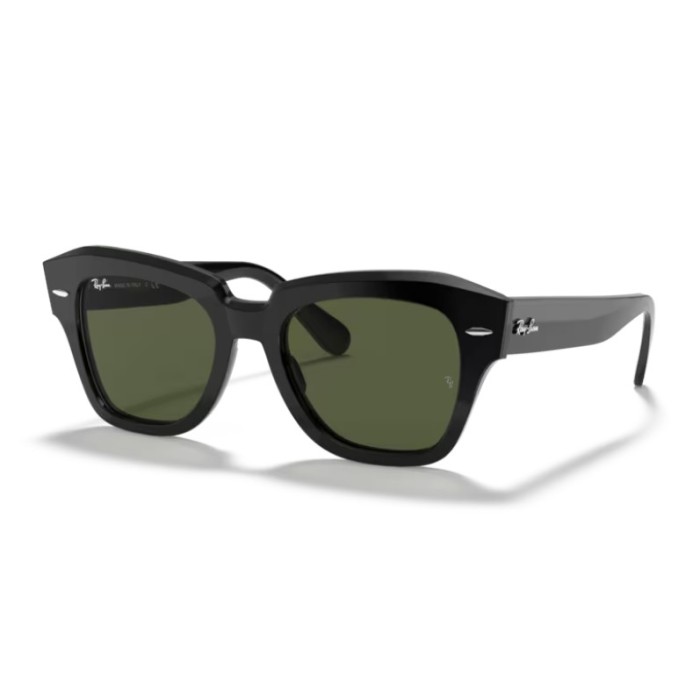 Occhiali sole RAY-BAN State Street RB2186 901/31 52 Black G-15 Green