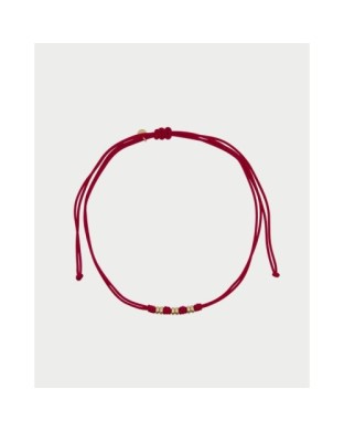 Girocollo Soft Cord Base RUE DES MILLE Charmbar in tessuto soft regolabile con rondelle dorate CB-GR TS4 C10 Bordeaux