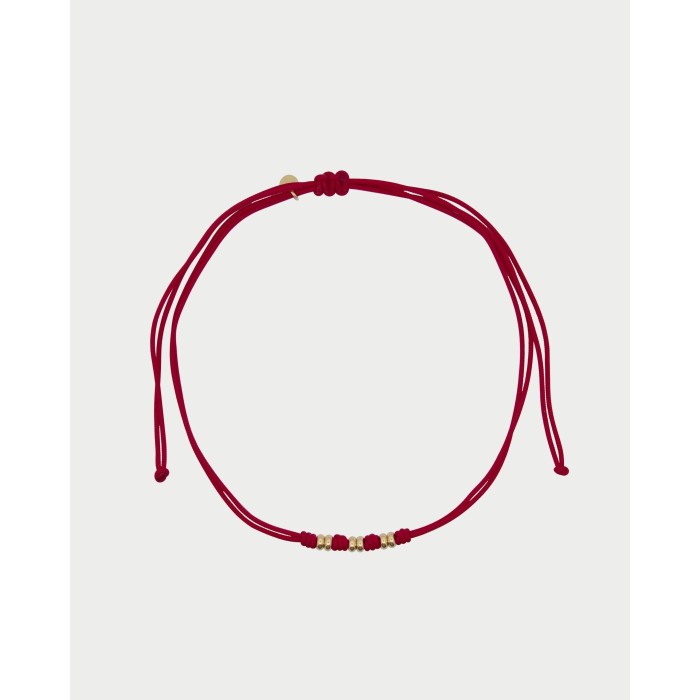 Girocollo Soft Cord Base RUE DES MILLE Charmbar in tessuto soft regolabile con rondelle dorate CB-GR TS4 C10 Bordeaux