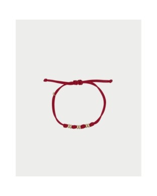 Bracciale Soft Cord Base RUE DES MILLE Charmbar in tessuto soft regolabile con rondelle dorate CB-BR TS4 C10 Bordeaux