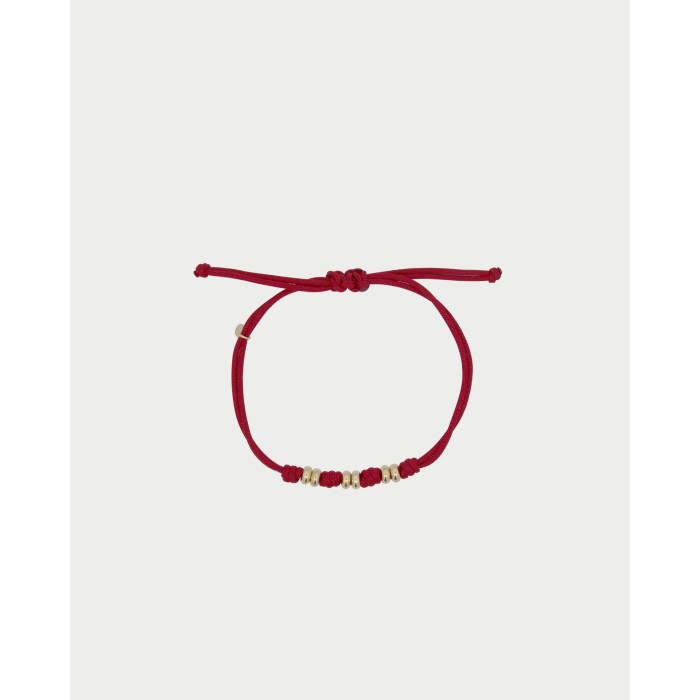 Bracciale Soft Cord Base RUE DES MILLE Charmbar in tessuto soft regolabile con rondelle dorate CB-BR TS4 C10 Bordeaux