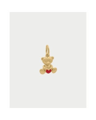 Charm Orso Berto RUE DES MILLE Charmbar in argento 925 dorato e smalto rosso CB-CN 71