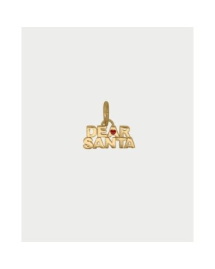 Charm Dear Santa RUE DES MILLE Charmbar in argento 925 dorato e smalto rosso CB-CN 74