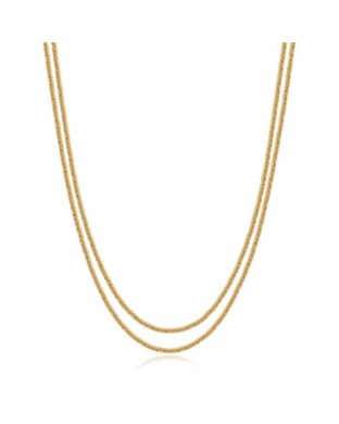 Collana doppio filo S'AGAPO Chunky SHK105 in acciaio 316L dorato