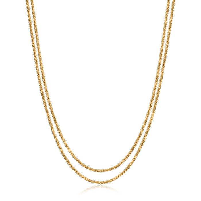 Collana doppio filo S'AGAPO Chunky SHK105 in acciaio 316L dorato