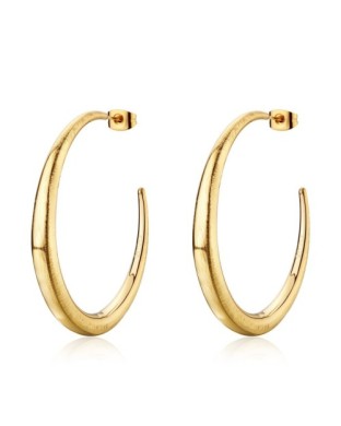 Orecchini a cerchio grandi S'AGAPO Chunky SHK121 in acciaio 316L dorato