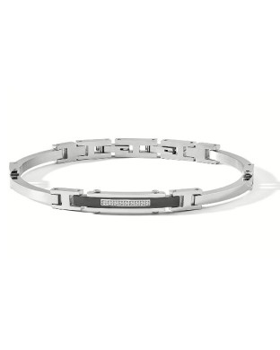 Bracciale COMETE GIOIELLI Uomo UBR 1285 in acciaio pvd nero e diama...