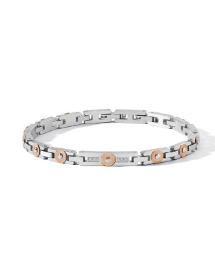 Bracciale COMETE GIOIELLI Uomo UBR 1282 in acciaio pvd oro rosa e d...