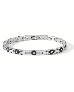 Bracciale COMETE GIOIELLI Uomo UBR 1281 in acciaio pvd nero e diama...