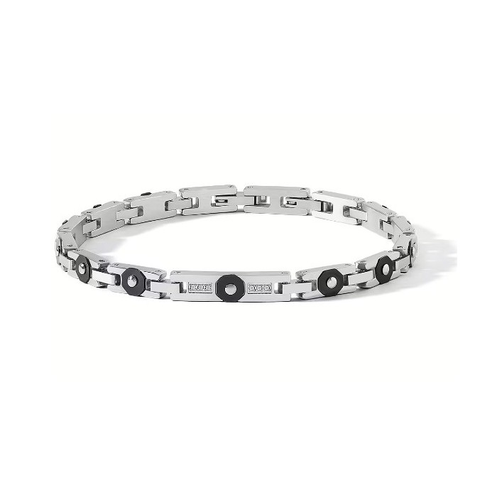 Bracciale COMETE GIOIELLI Uomo UBR 1281 in acciaio pvd nero e diama...