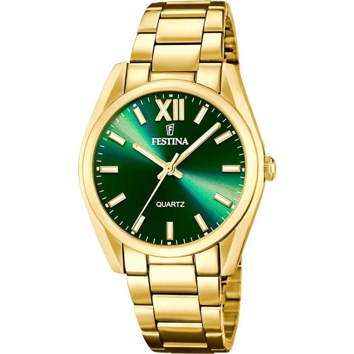 Orologio FESTINA Boyfriend F20640/9 Verde con cinturino in acciaio dorato