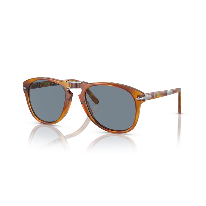 Occhiali da sole PERSOL Folding Steve McQueen Special Edition PO0714SM Light Havana Crystal Blue 96/56 54