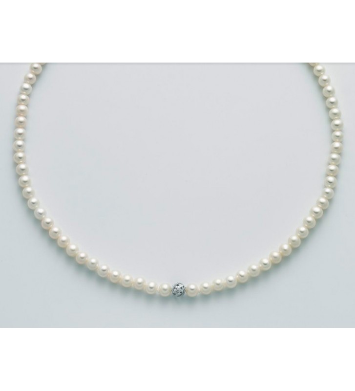 SALDI Girocollo MILUNA di perle e oro bianco 18kt - PCL5486