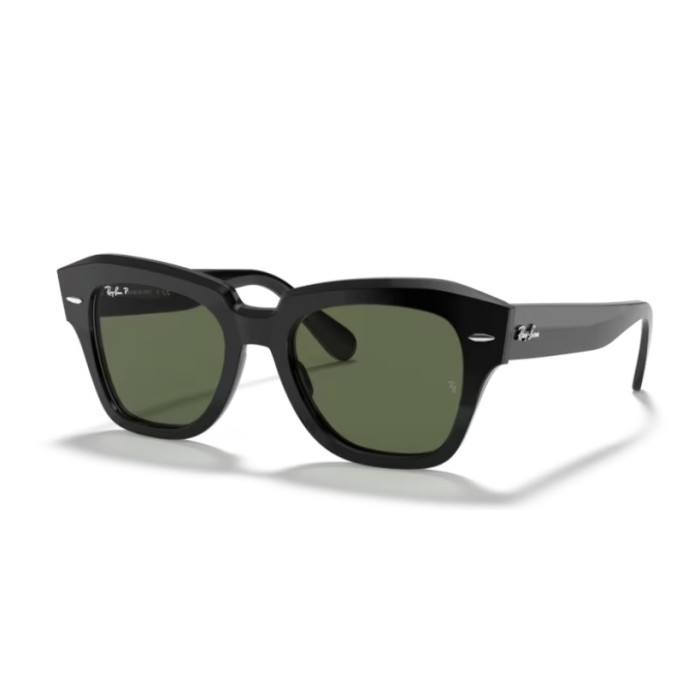 Occhiali sole RAY-BAN State Street RB2186 901/58 52 Black G-15 Green Polarized