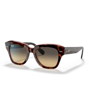 Occhiali sole RAY-BAN State Street RB2186 1324BG 52 Havana On Transparent Pink Brown Vintage