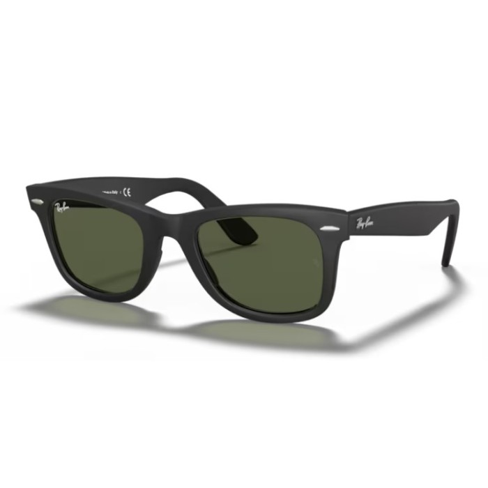 Occhiali sole RAY-BAN Wayfarer RB2140F 901S 52 Matte Black G-15 Green