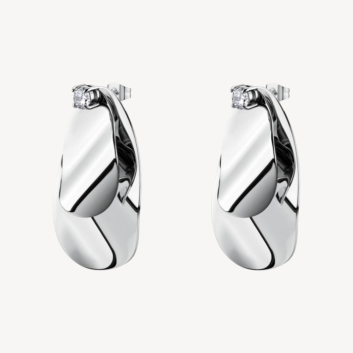 Orecchini pendenti BROSWAY Bloom in acciaio 316L e cristallo BOM23