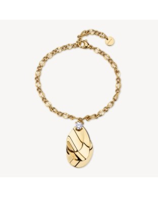 Bracciale BROSWAY Bloom in acciaio 316L dorato e cristallo BOM12