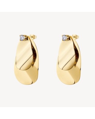 Orecchini pendenti BROSWAY Bloom in acciaio 316L dorato e cristallo BOM24