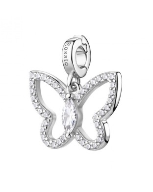 Charm ROSATO Storie in argento 925 RZ264R con cristalli FARFALLA/SOGNO
