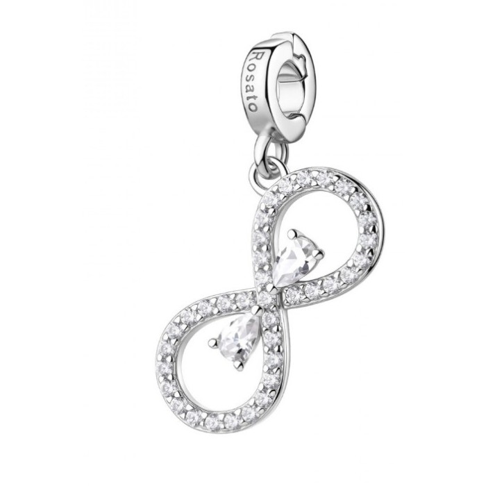 Charm ROSATO Storie in argento 925 RZ263R con cristalli INFINITO/AMORE