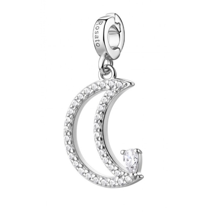 Charm ROSATO Storie in argento 925 RZ262R con cristalli LUNA/RINASCITA