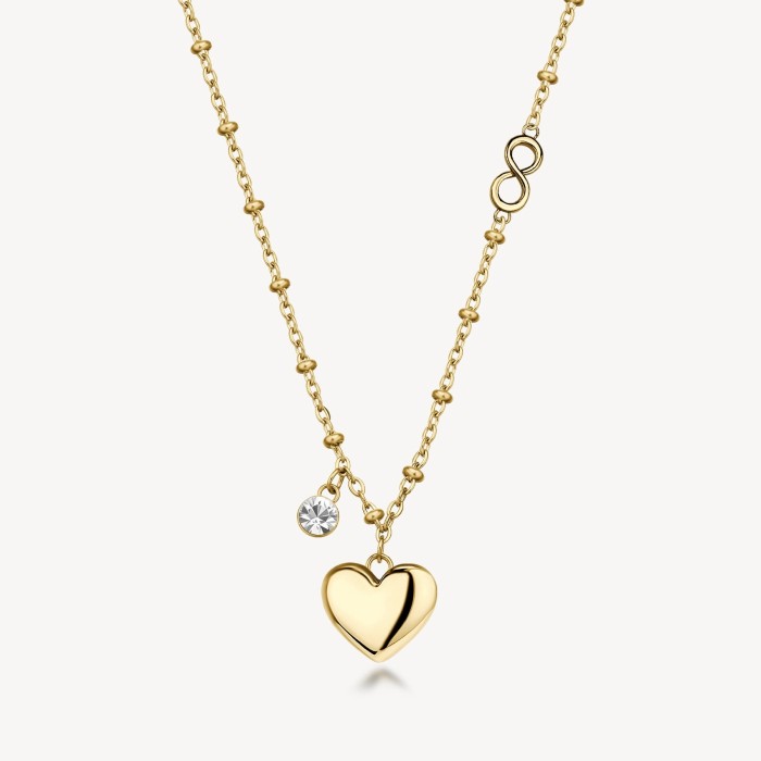 Collana girocollo BROSWAY Chakra Amore in acciaio dorato 316L CUORE BHKLE04