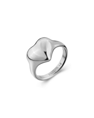 Anello S'AGAPO Stellar SSE64C in acciaio 316L a forma di Cuore Misura 14
