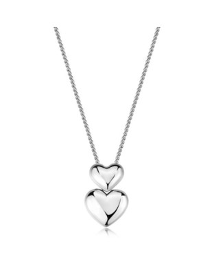 Collana girocollo S'AGAPO Stellar SSE55 in acciaio 316L con 2 Cuori pendenti