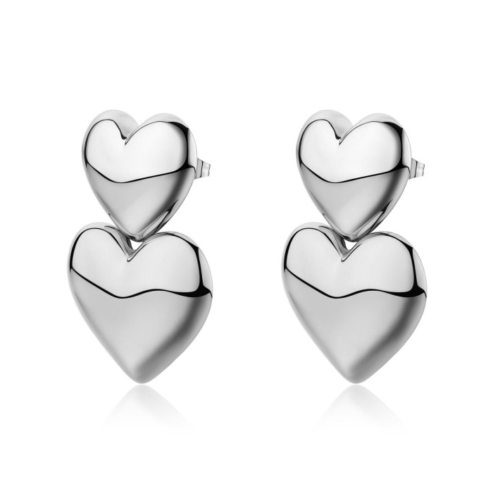 Orecchini pendenti S'AGAPO Stellar SSE62 in acciaio 316L a forma di Cuore