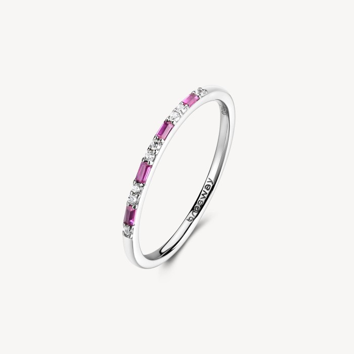 Anello BROSWAY FANCY in argento 925 cristalli bianchi e ruby FPR144B Misura 12