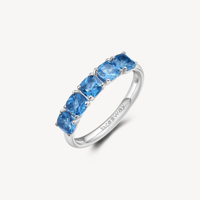 Anello BROSWAY FANCY in argento rodiato 925 e cubic zirconia sapphire FFB14C Misura 14