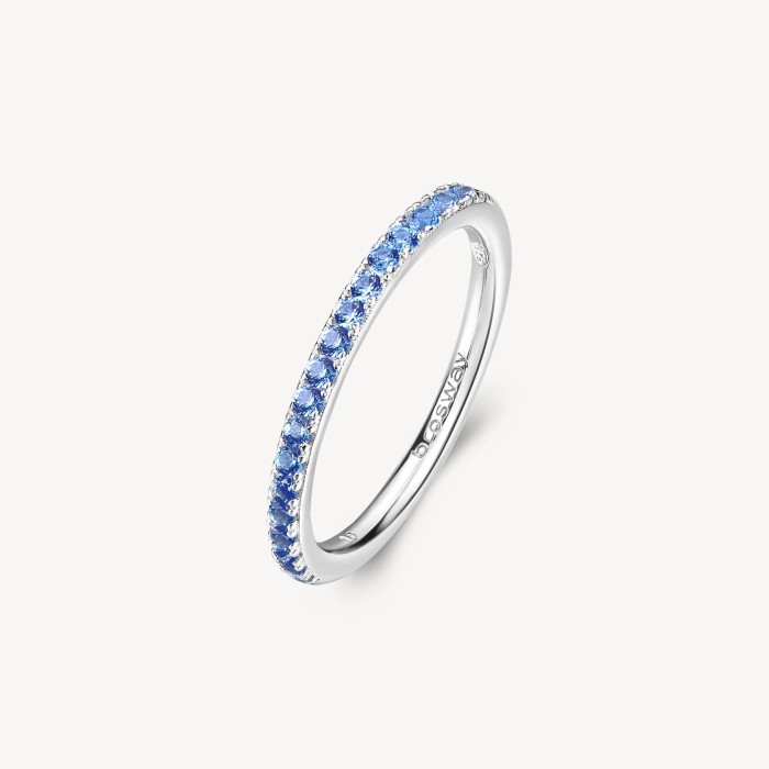 Anello veretta BROSWAY FANCY in argento 925 e cristalli sapphire FFB65A Misura 10