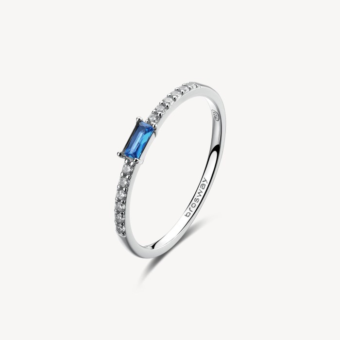Anello BROSWAY FANCY in argento 925 cristalli bianchi e sapphire FFB135B Misura 12