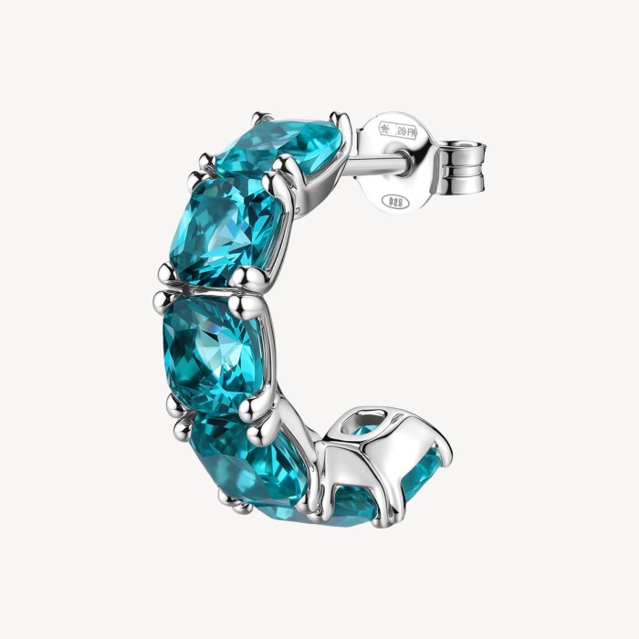 Orecchino cerchietto BROSWAY FANCY in argento 925 cristalli aqua green FAG13
