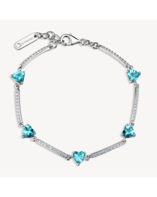 Bracciale semirigido BROSWAY FANCY in argento 925 cristalli bianchi e aqua green FAG08