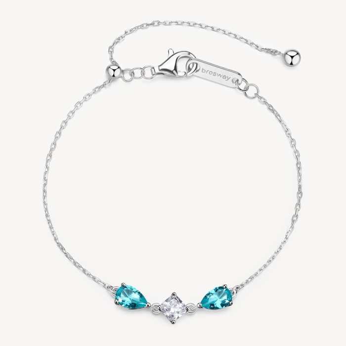 Bracciale BROSWAY FANCY in argento 925 cristalli bianchi e aqua green FAG05