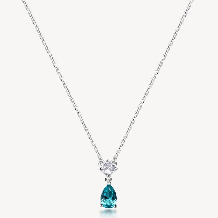Collana girocollo BROSWAY FANCY in argento 925 cristalli bianchi e aqua green FAG03